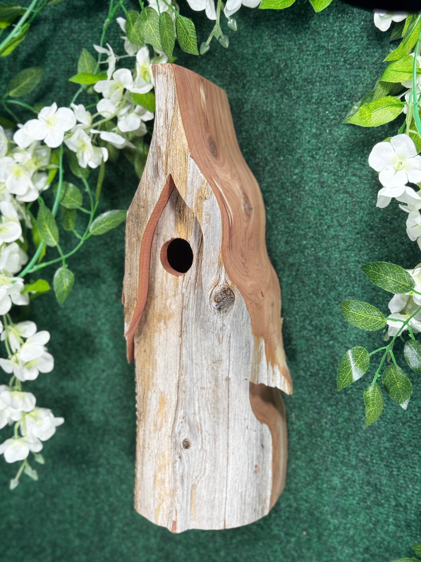 Cedar gnome birdhouse