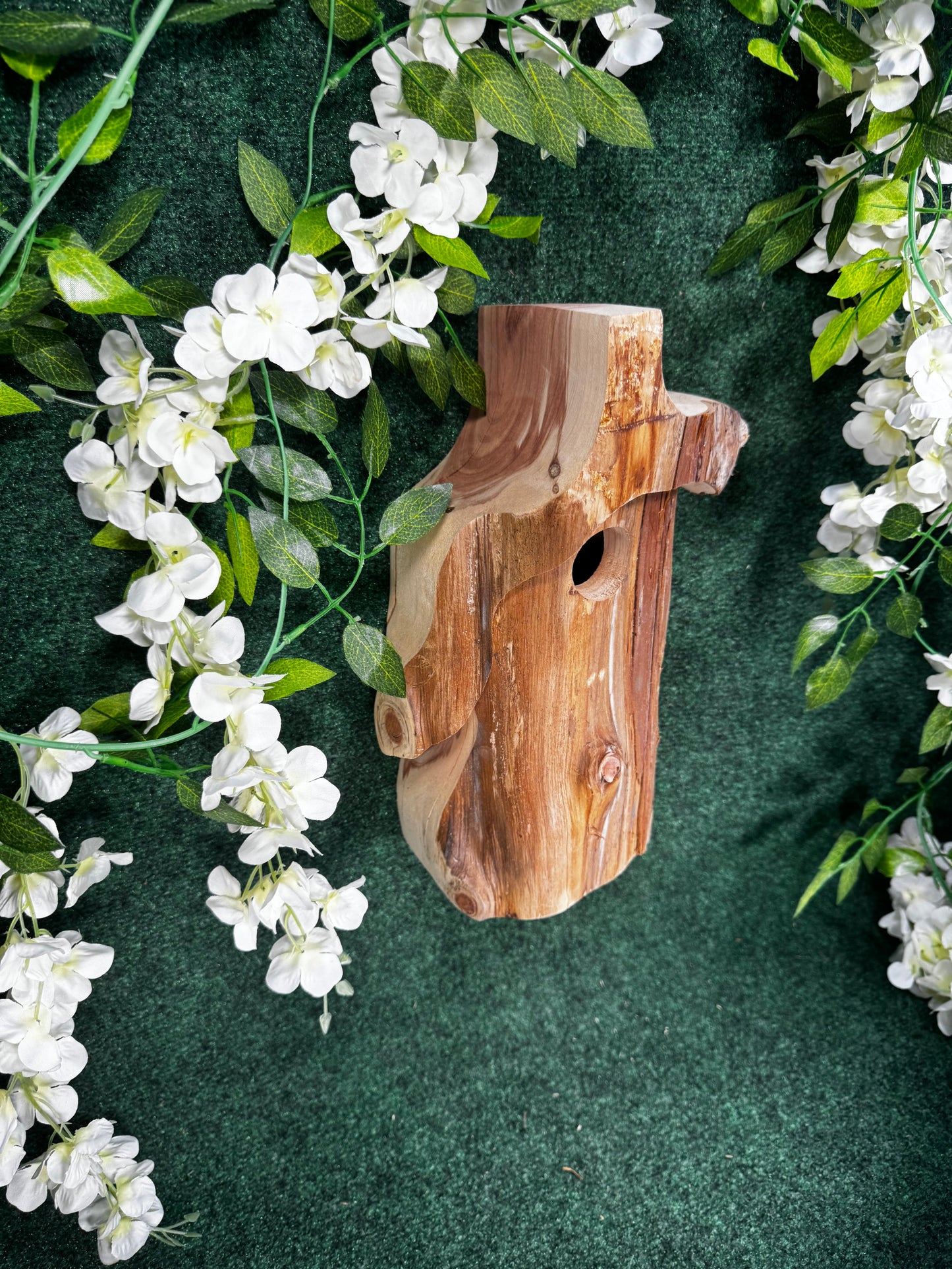 Cedar gnome birdhouse
