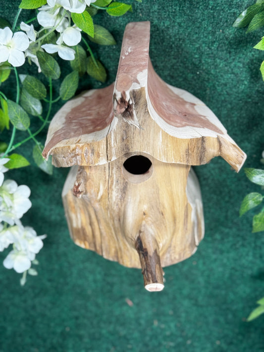 Cedar gnome birdhouse