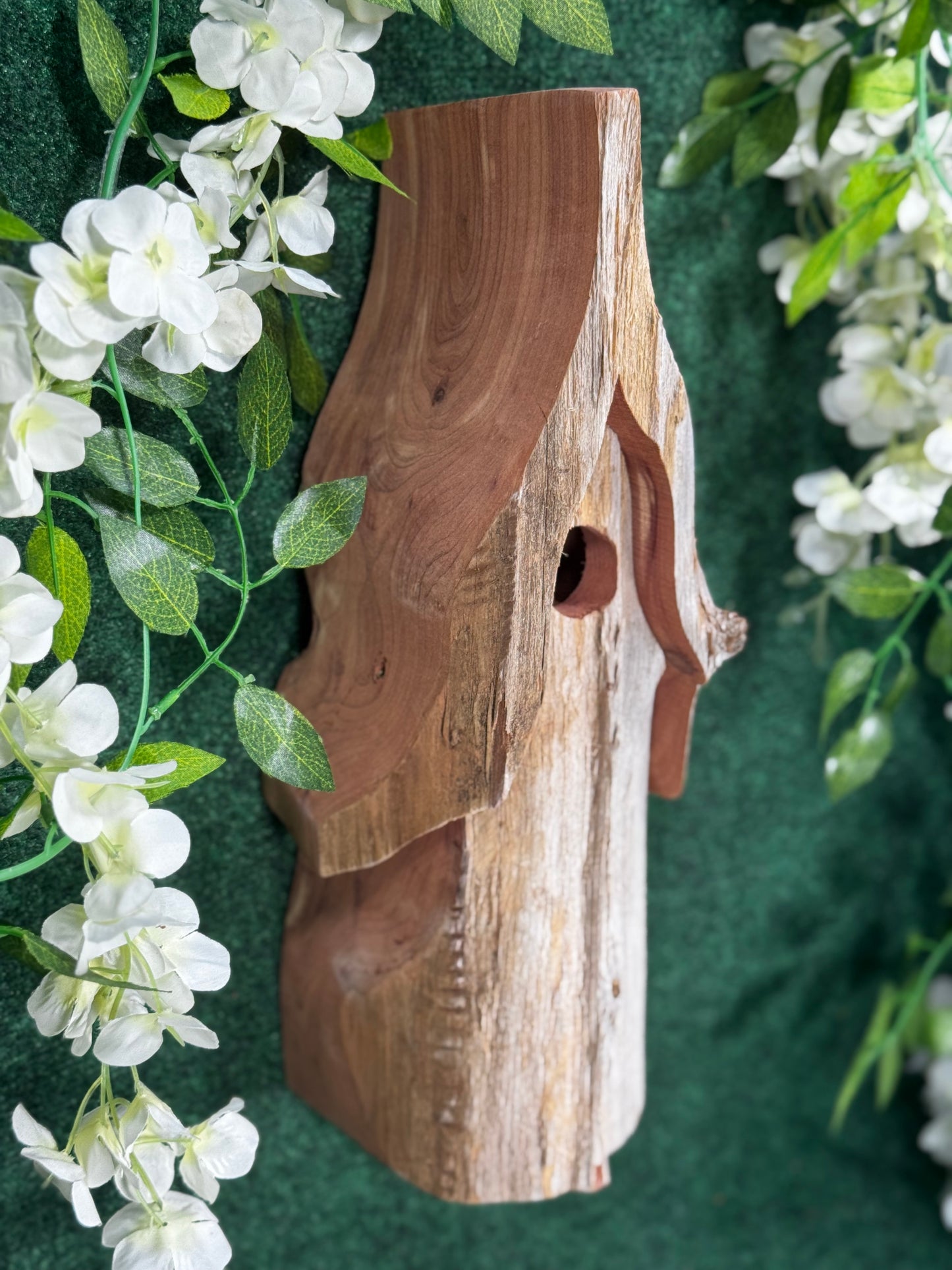 Cedar gnome birdhouse