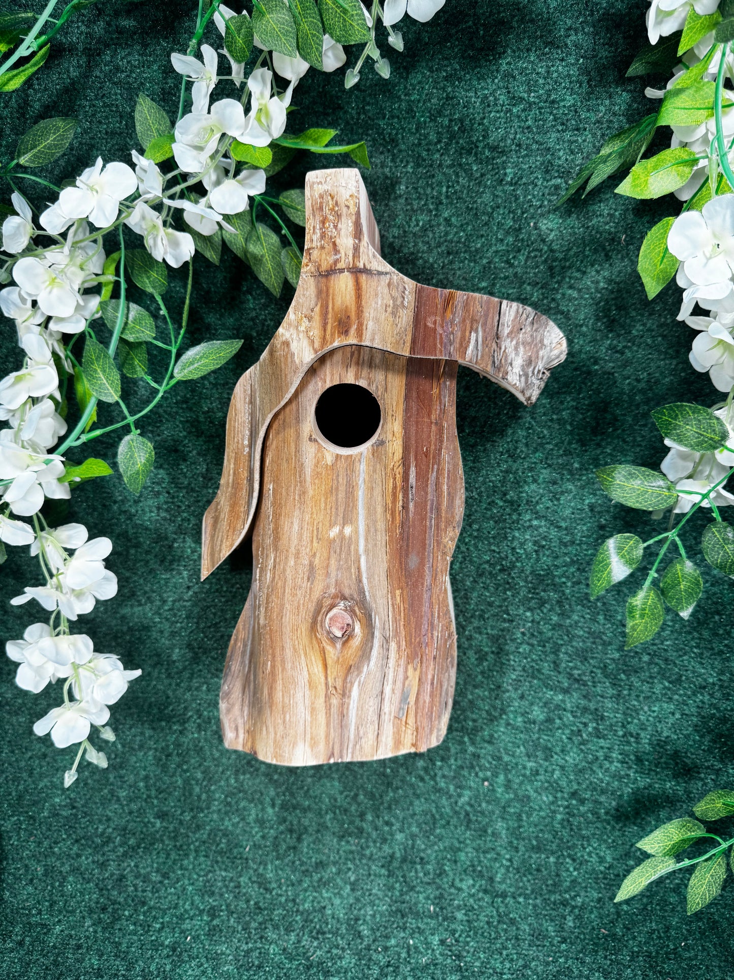 Cedar gnome birdhouse