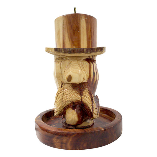 Cedar cowboy birdfeeder with a water proof finish