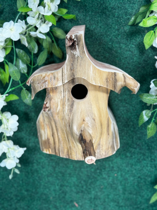 Cedar gnome birdhouse