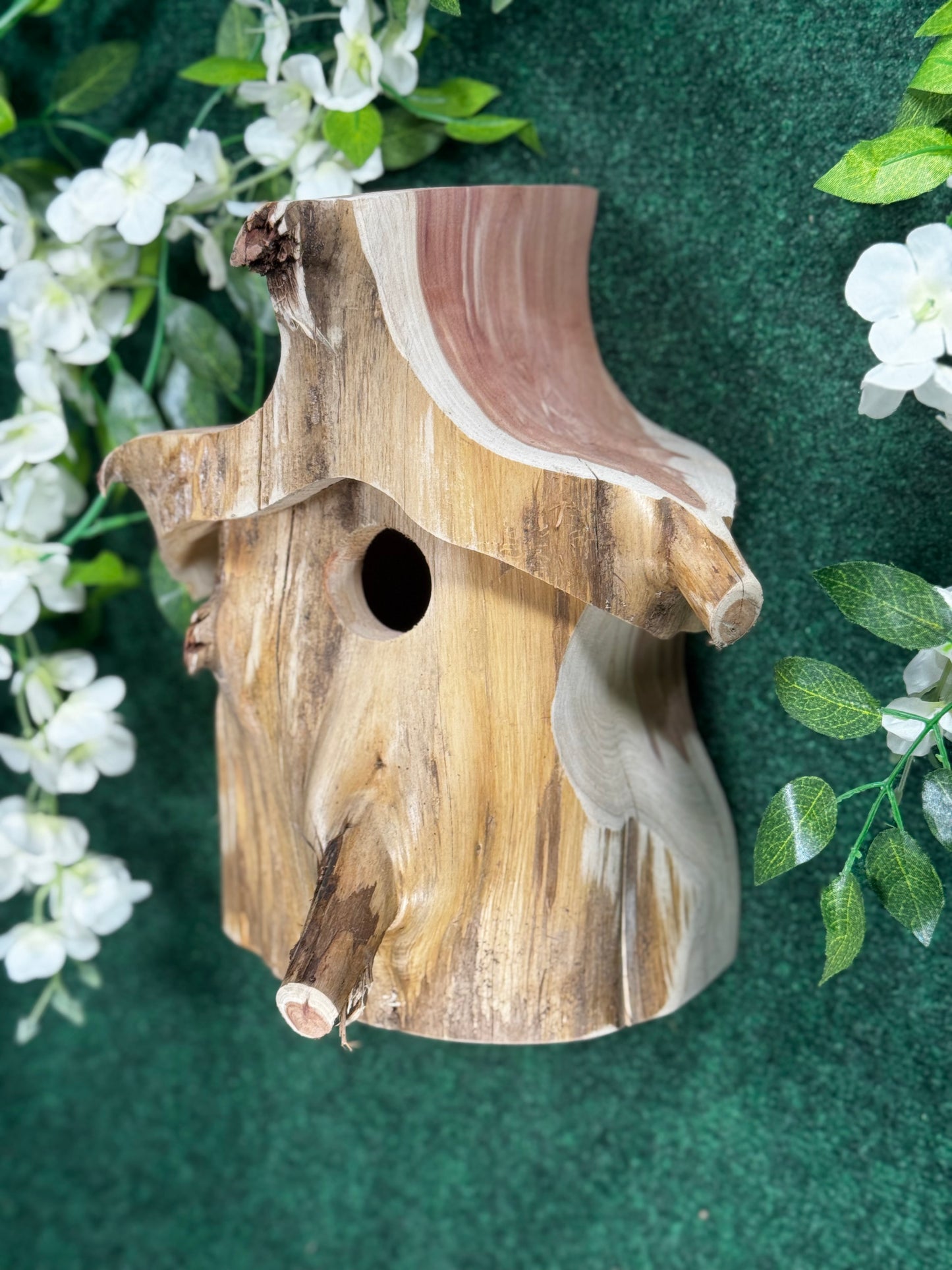 Cedar gnome birdhouse