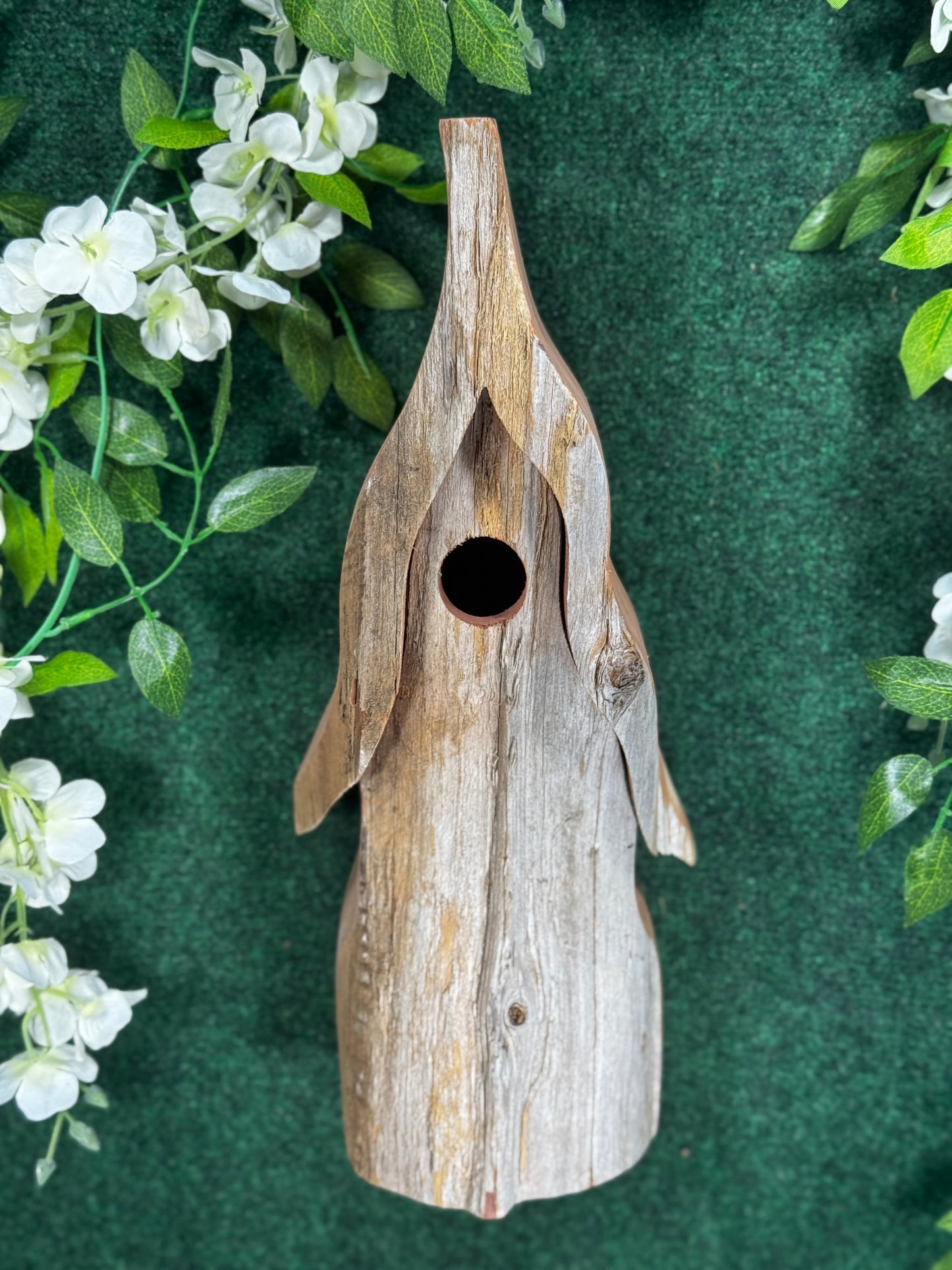 Cedar gnome birdhouse