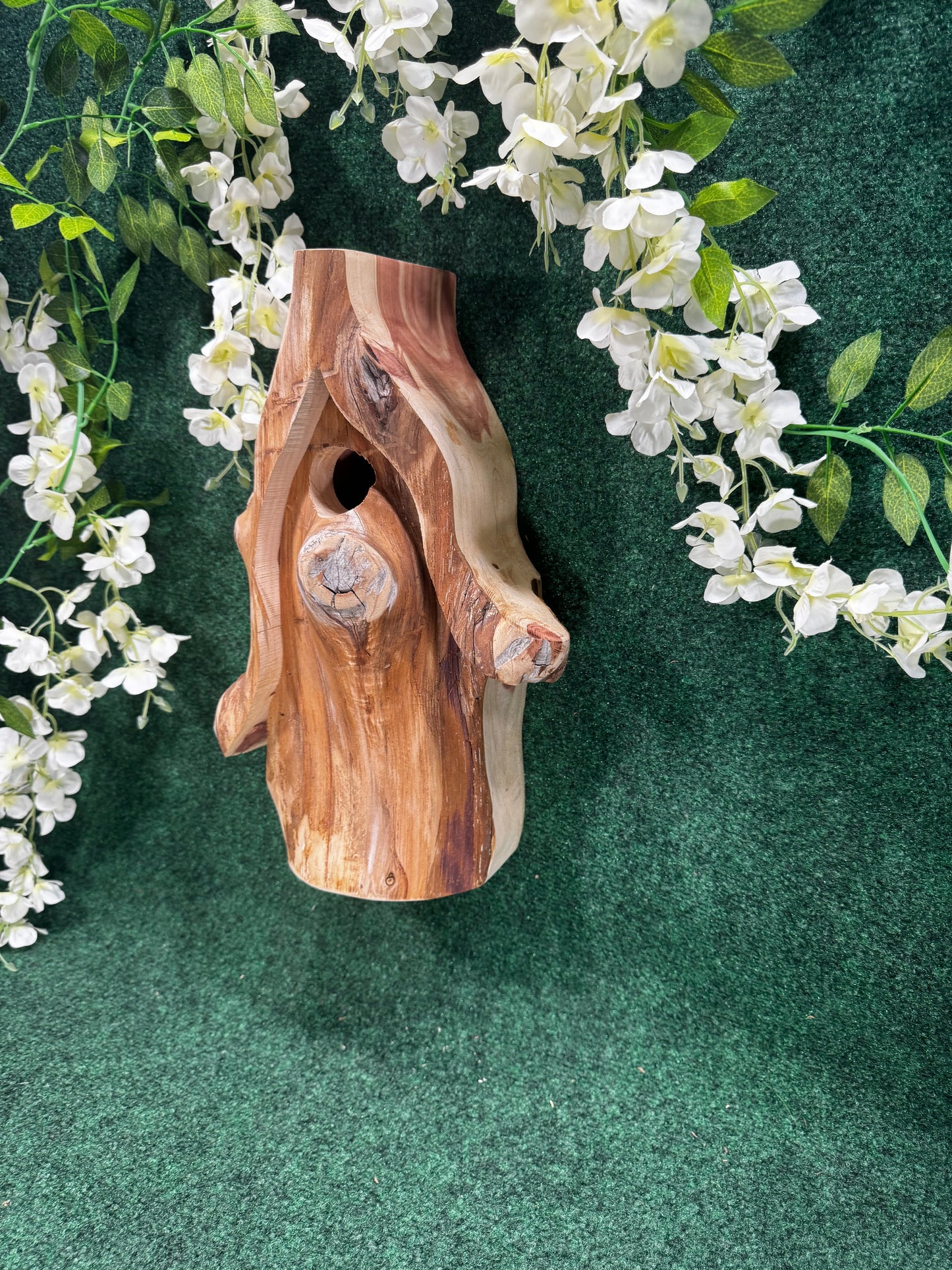 Cedar gnome birdhouse