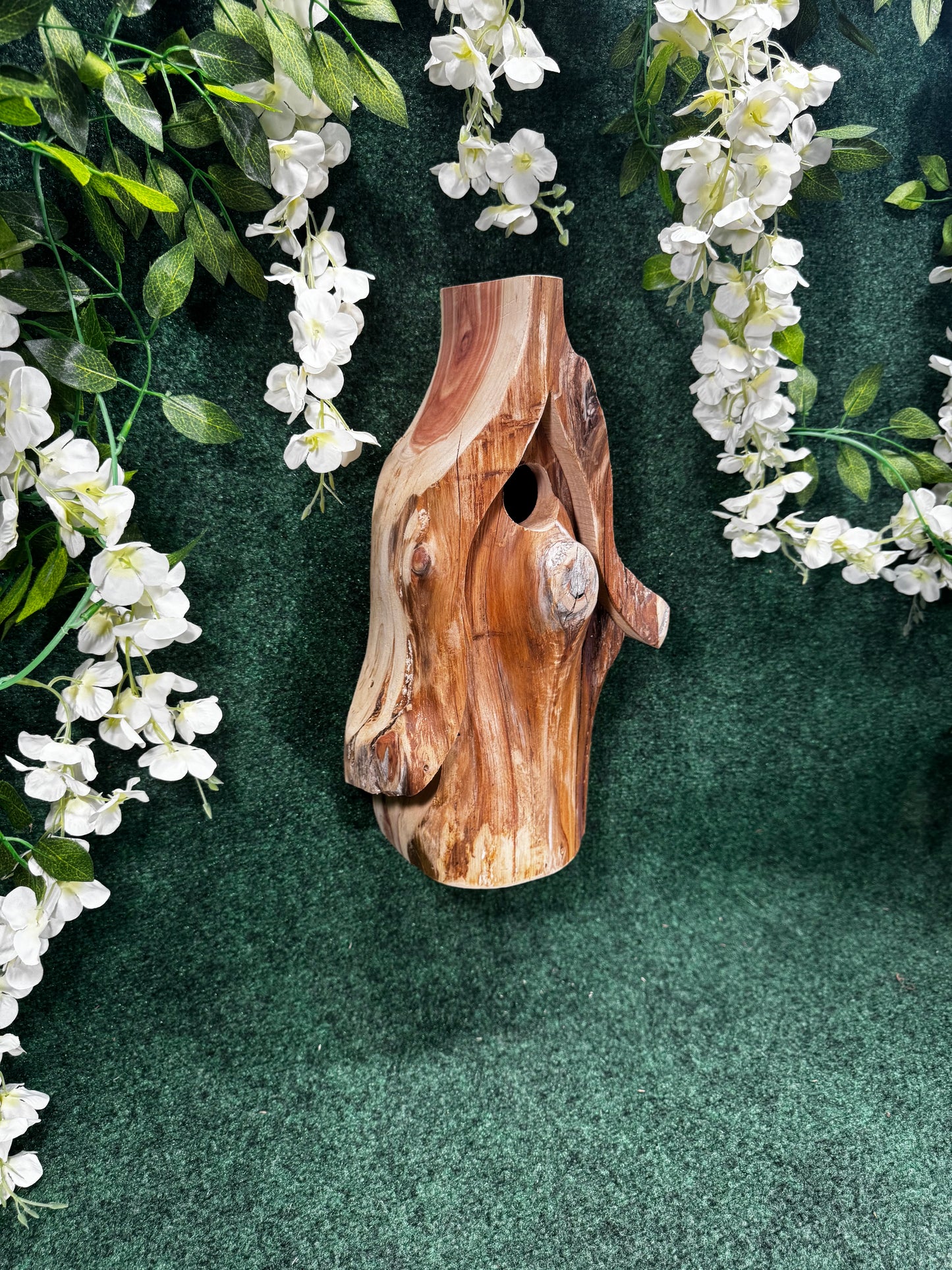 Cedar gnome birdhouse