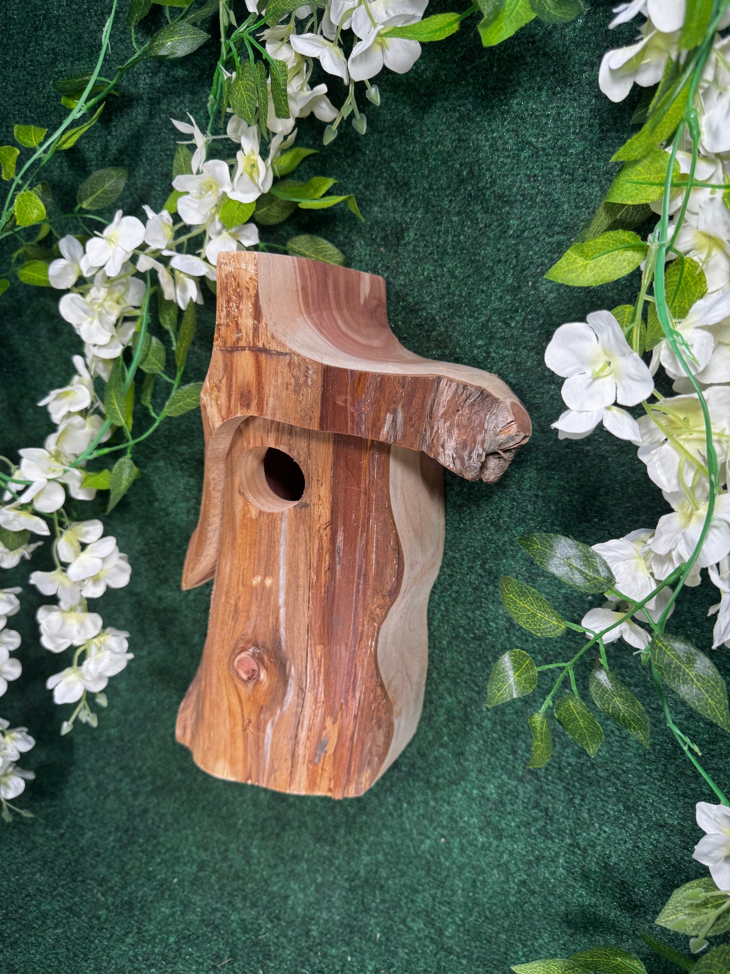 Cedar gnome birdhouse